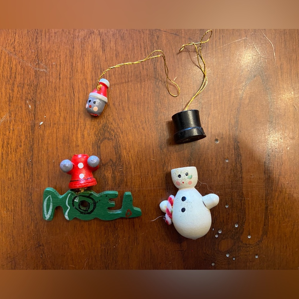 Vintage Tiny Wood Christmas Ornaments Bundle - Picture 6 of 6